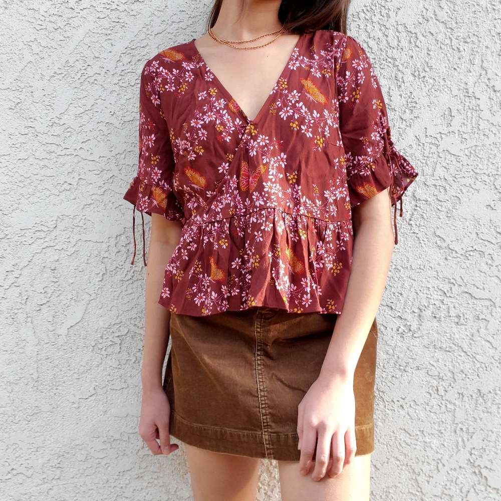 ⚠️SOLD ⚠️❤ 4X HP ❤ Madewell butterfly sanctuary blouse - Picture 1 of 8
